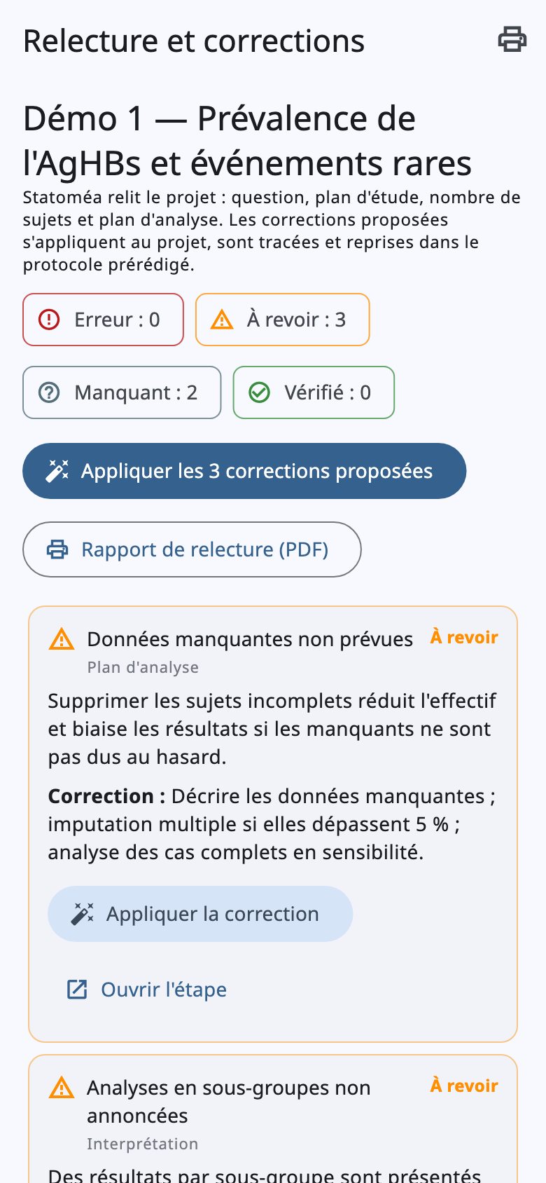 Relecture et corrections